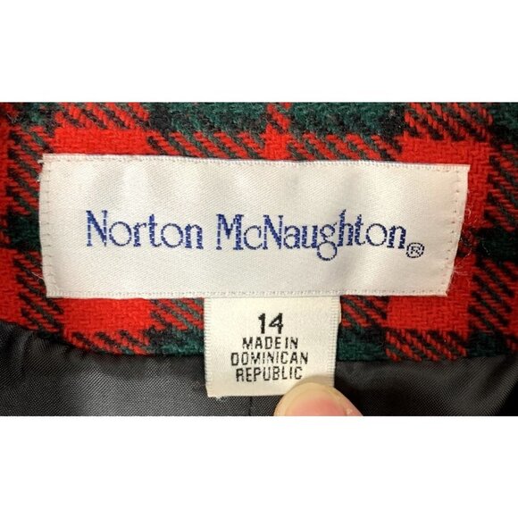 Norton McNaughton Womens Plaid Wool Vest Size 14 - Picture 3 of 4